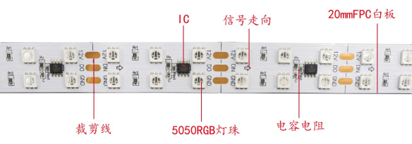 外置UCS2903 5050RGB 20段120灯 12V 双排(图3)